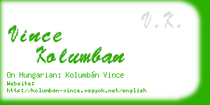 vince kolumban business card